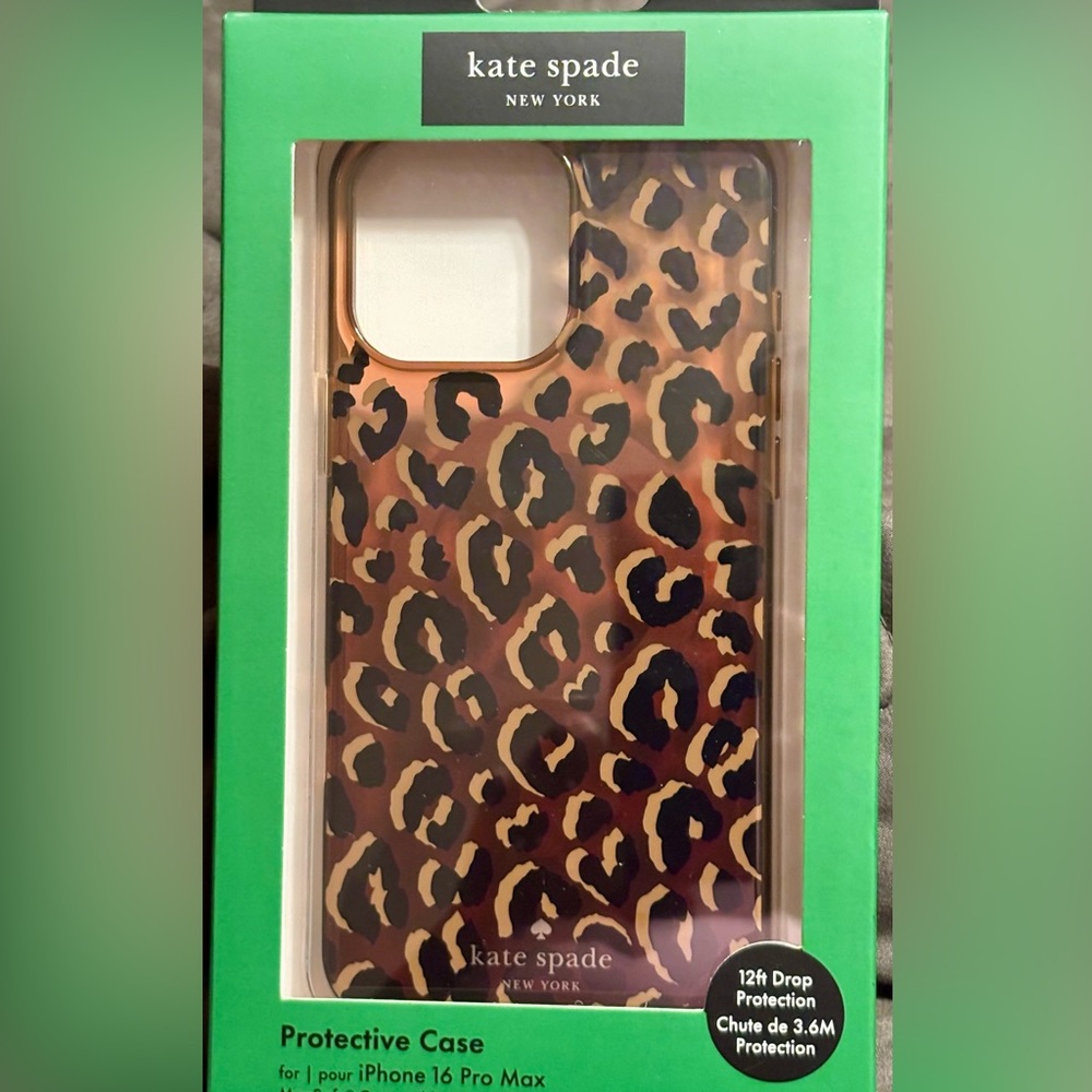 NIB•Kate Spade Leopard  Print iPhone 16 Pro Max Case